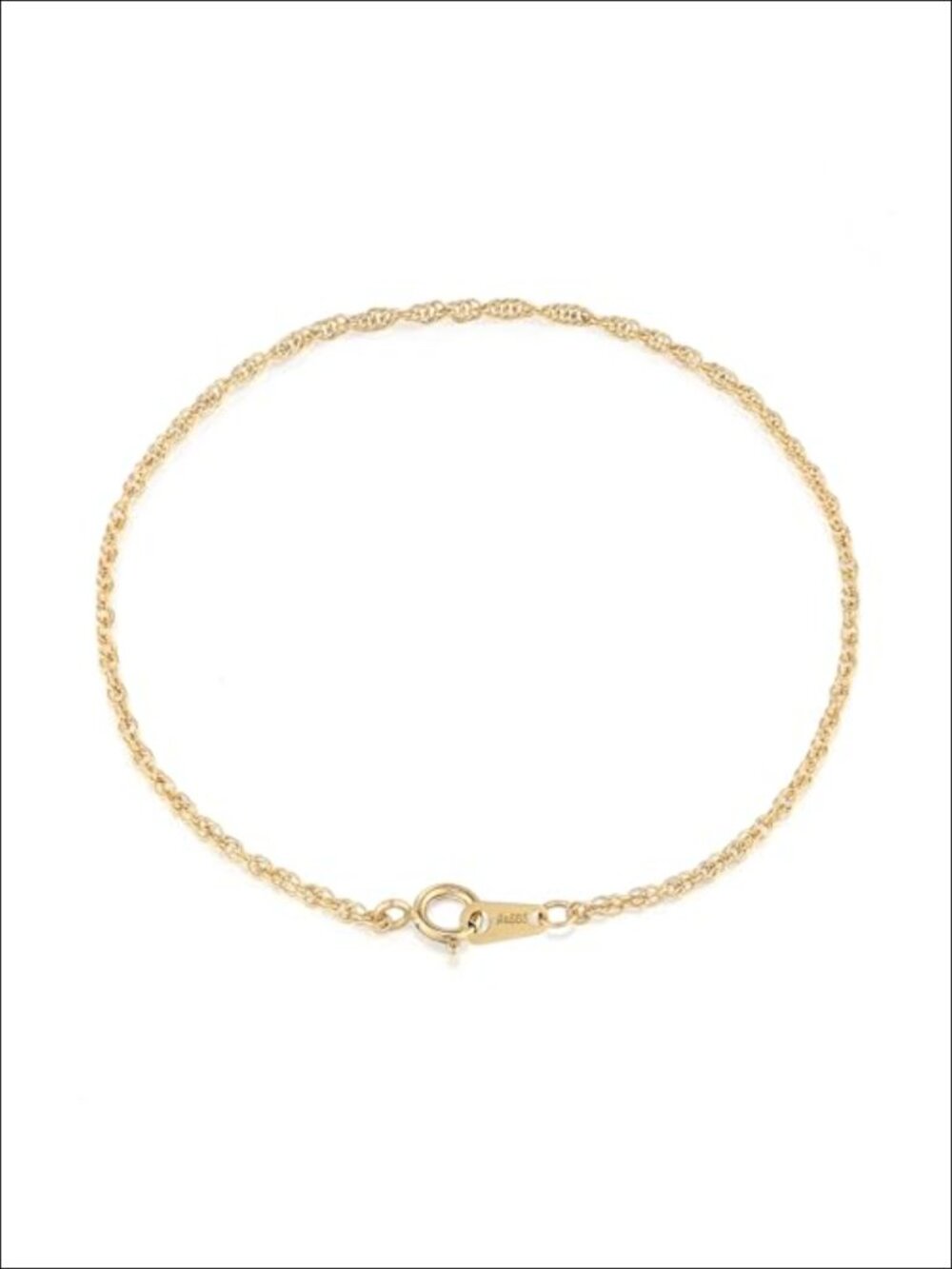 14K Gold Singapore Chain Bracelet, 1.8mm Rope Link, Minimalist Layering